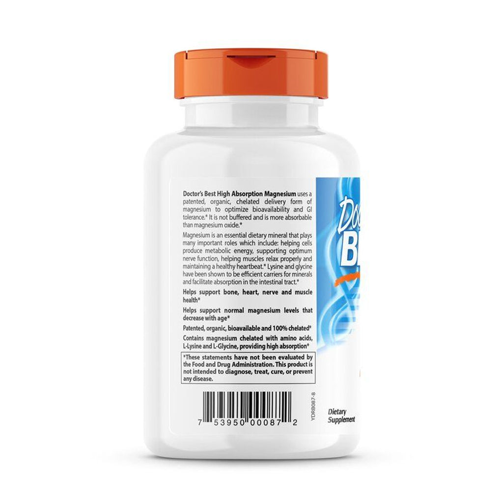 Doctor's Best - High Absorption Magnesium Lysinate Glycinate - 240 tabs