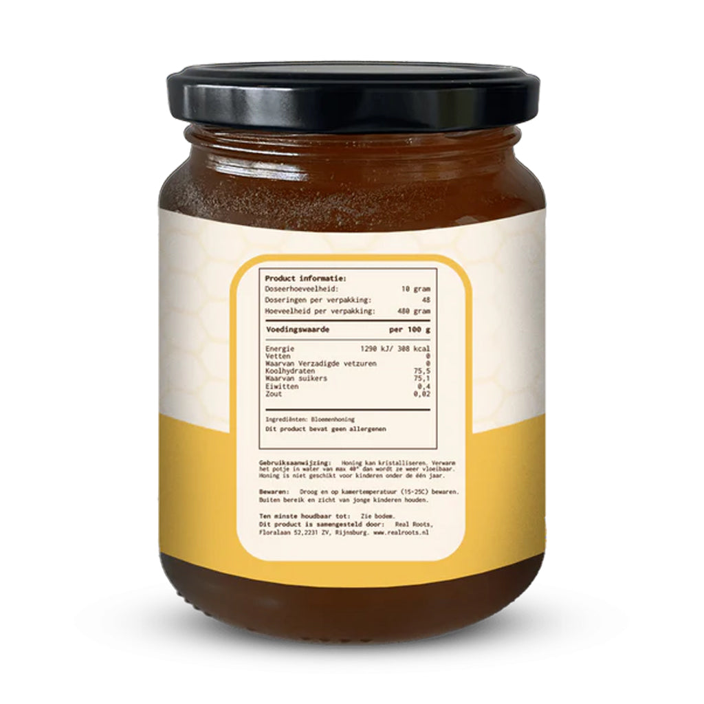 Real Roots Bloemenhoning - 480g