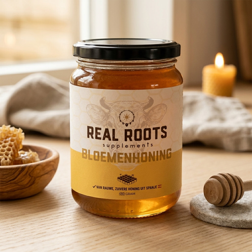 Real Roots Bloemenhoning - 480g