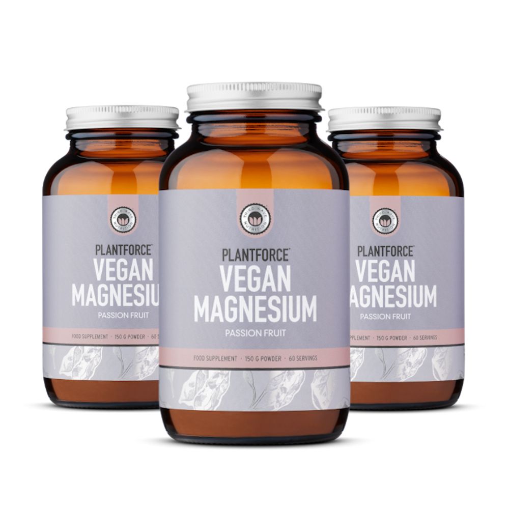 Plantforce - Vegan Ionisch Magnesium Passion Fruit - 3x150g - Aanbieding