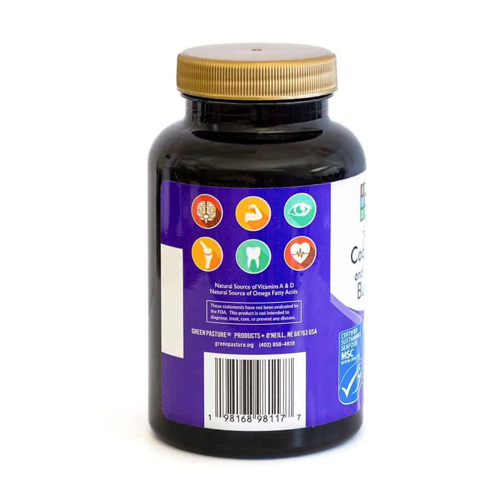 Green Pasture - Gefermenteerde Levertraan & Boterolie - 3x120 caps - Aanbieding