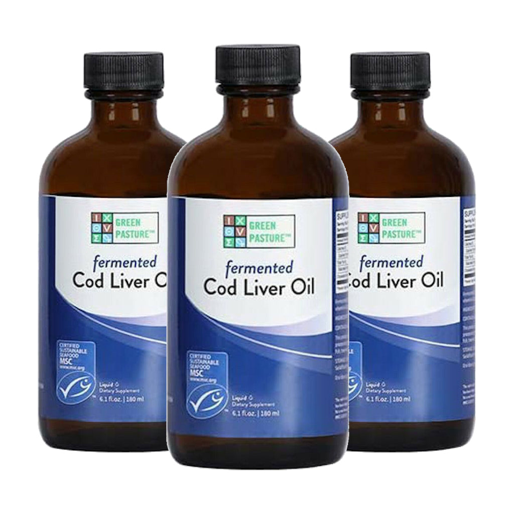 Green Pasture - Gefermenteerde Levertraan Naturel - 3x180 ml - Aanbieding