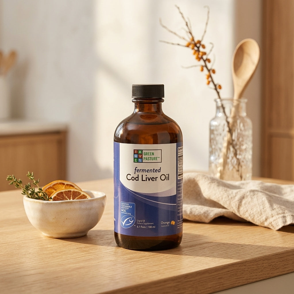 Green Pasture - Fermented Cod Liver Oil (Levertraan) Sinaasappel - 180ml