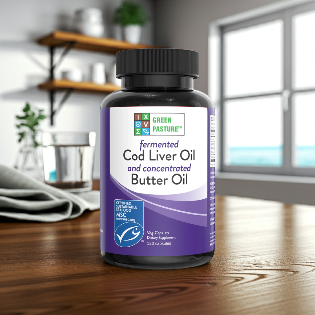 Green Pasture - Fermented Cod Liver Oil & Concentrated Butter Oil (Levertraan/boterolie) - 120 caps