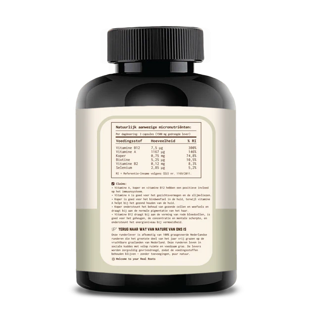 Beef Liver – Freeze-Dried – 180 capsules of 500 mg