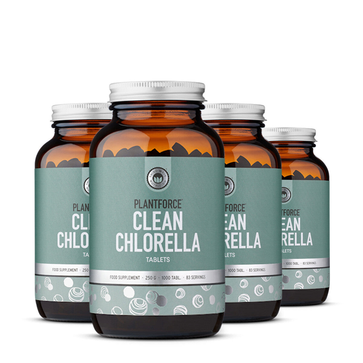 Plantforce Clean Chlorella - 4x1000 tabs - 3+1 Gratis Aanbieding