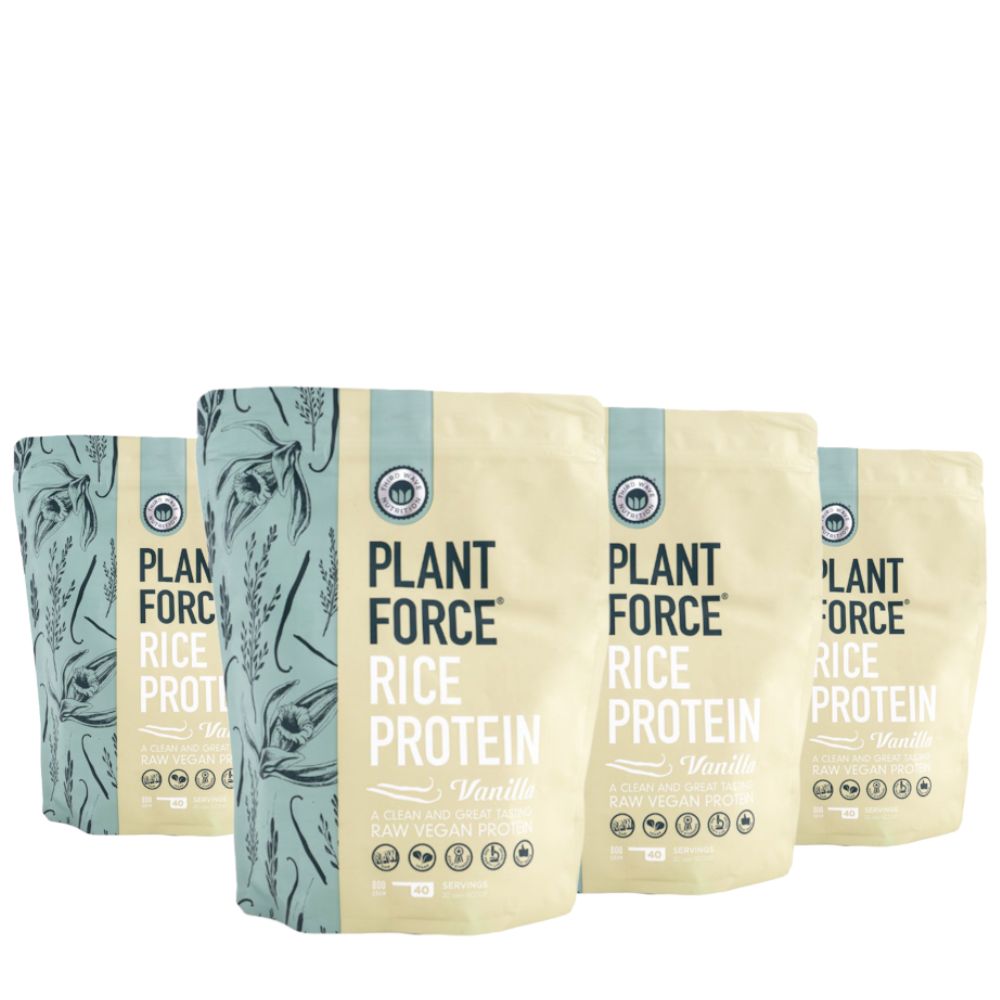 Plantforce Rijstproteïne Vanille - 4x800g - 3+1 Gratis Aanbieding
