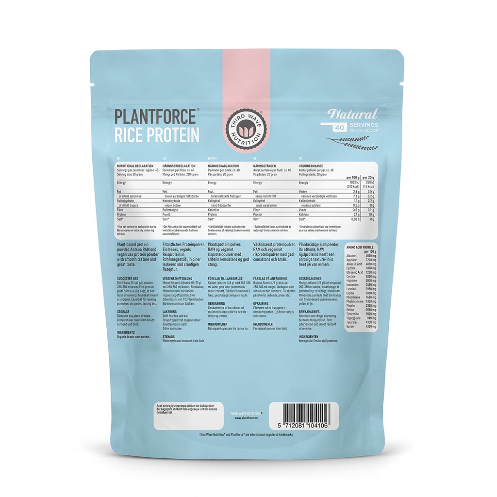 Organic Rice Protein Natural - 40 servings - 800 g