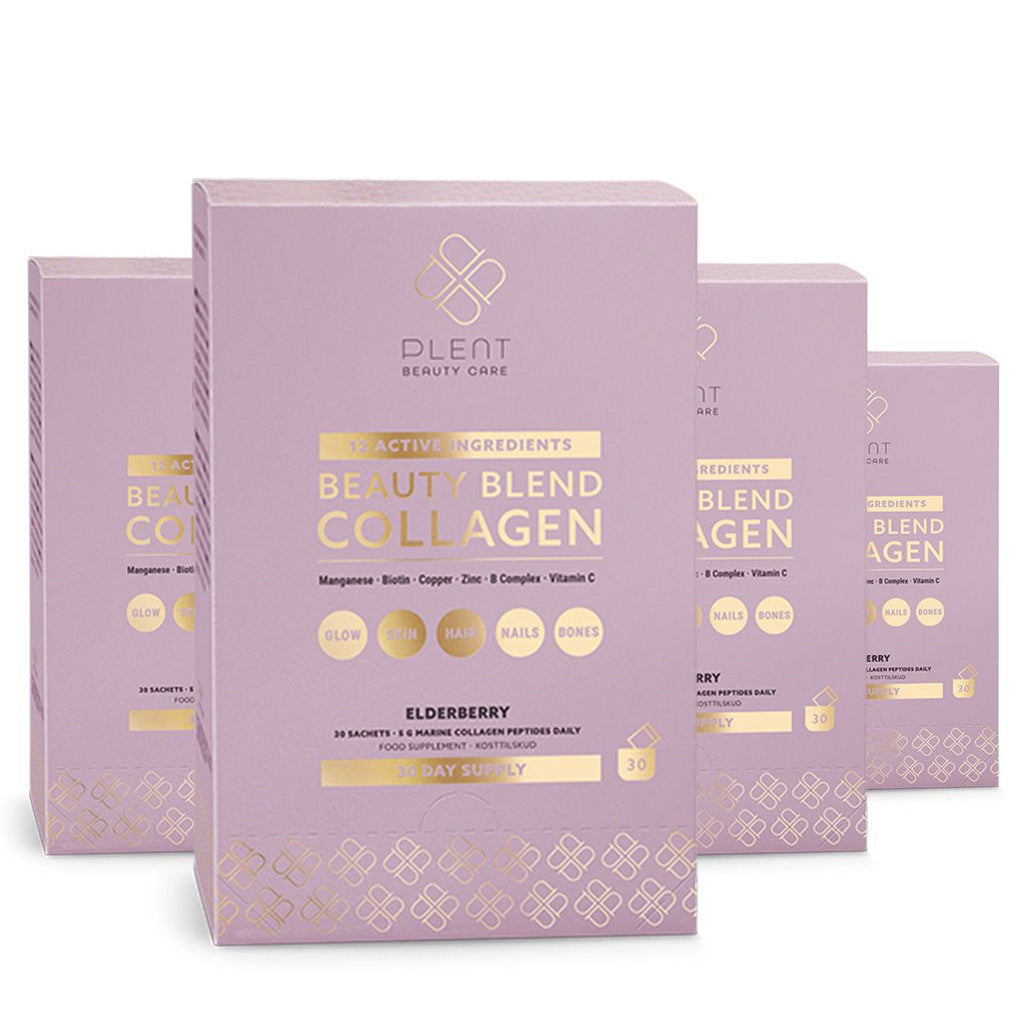 Plent Beauty Blend Collagen Elderberry - 4x30 sachets - 3+1 Gratis Aanbieding