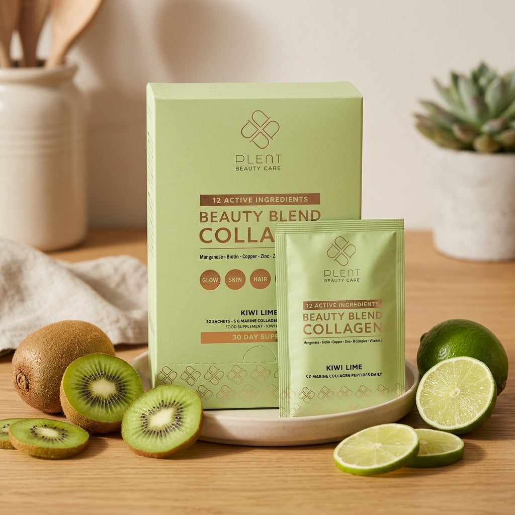 Plent Beauty Blend Collagen Kiwi Lime - 4x30 sachets - 3+1 Gratis Aanbieding