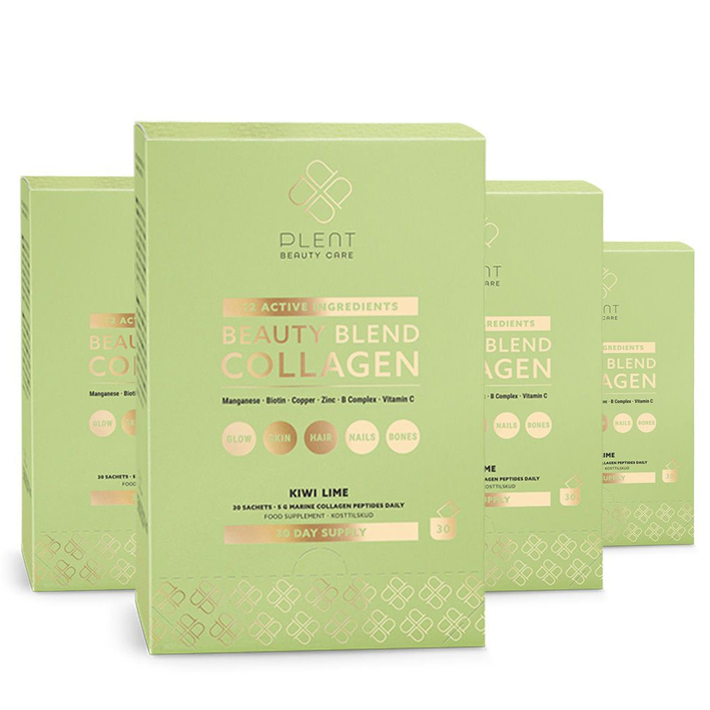 Plent Beauty Blend Collagen Kiwi Lime - 4x30 sachets - 3+1 Gratis Aanbieding