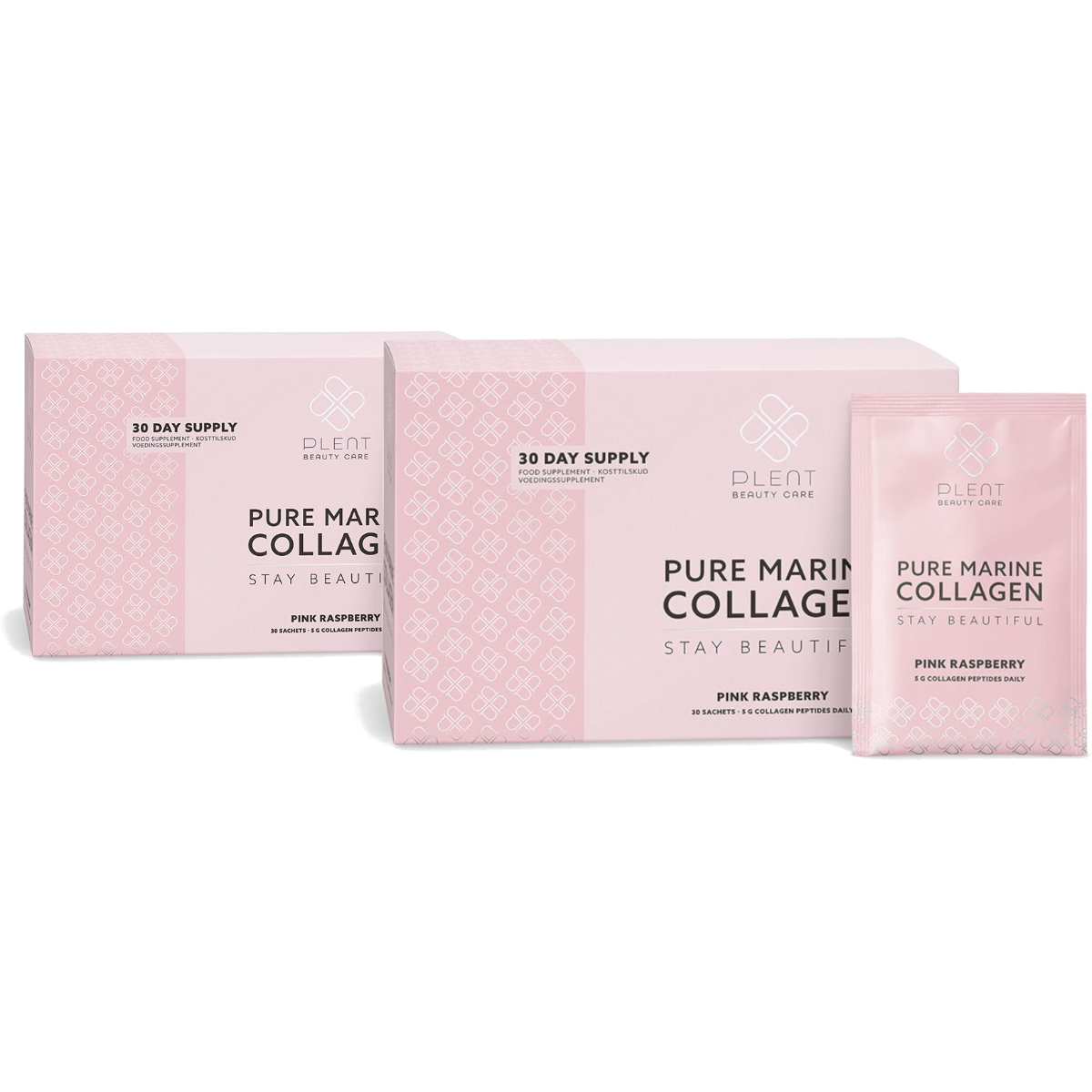 Pure Marine Collageen Poeder – Pink Raspberry – 2×30 sachets – 1+1 Gratis Aanbieding