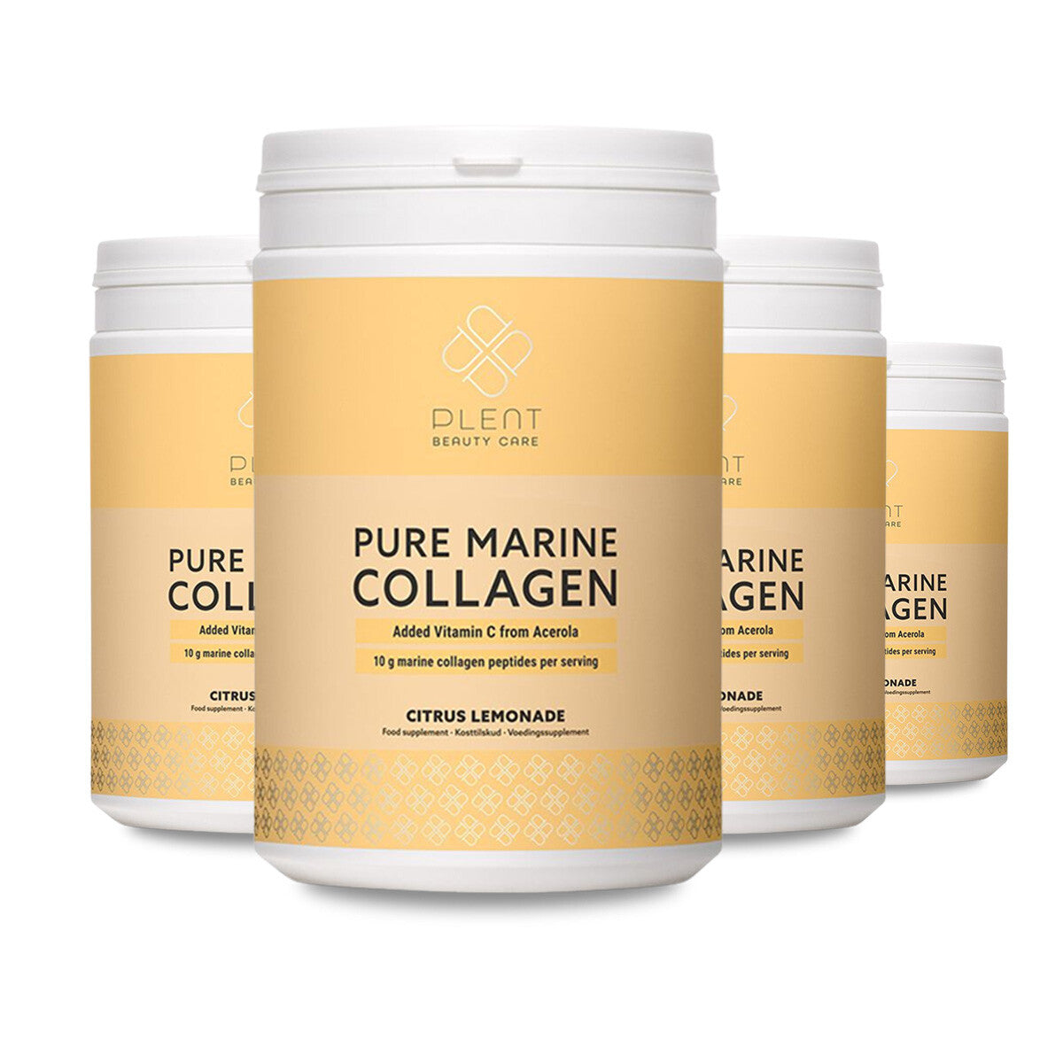 Plent Pure Marine Collagen Citrus Lemonade 4x300g - 3+1 Gratis Aanbieding