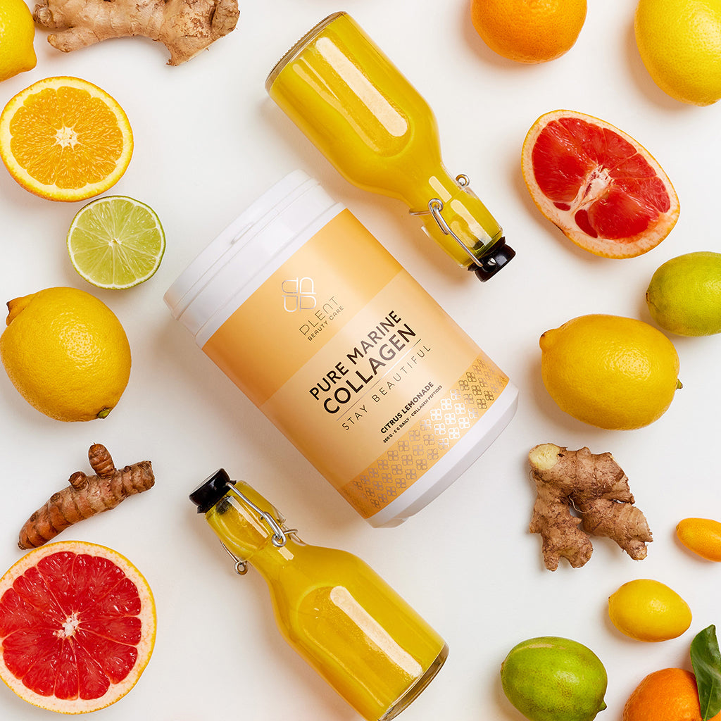 Plent Pure Marine Collagen Citrus Lemonade 4x300g - 3+1 Gratis Aanbieding