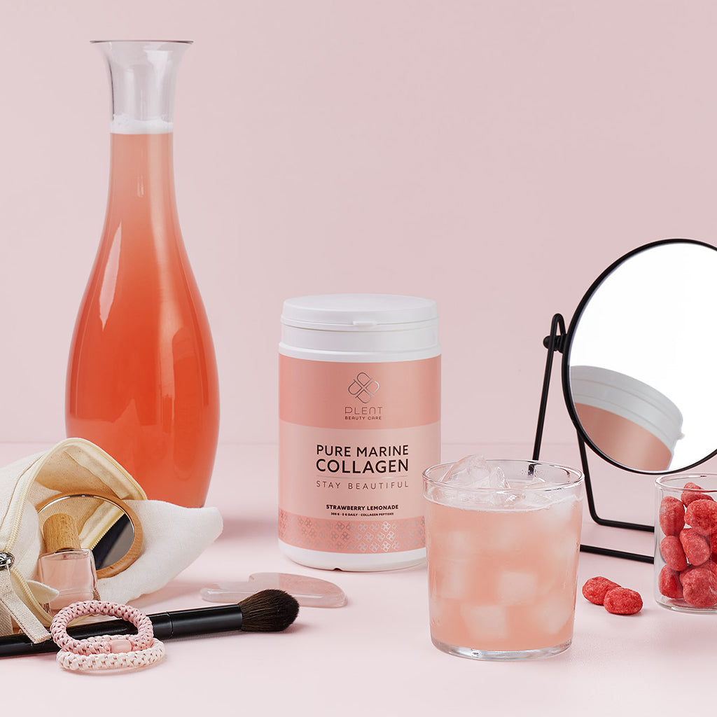 Plent Pure Marine Collagen Strawberry Lemonade - 4x300g - 3+1 Gratis Aanbieding