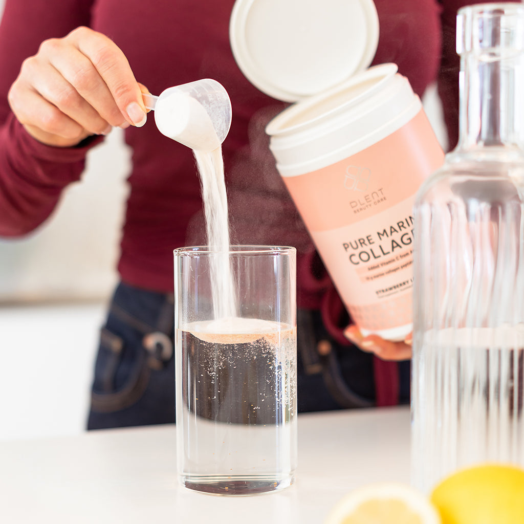 Plent Pure Marine Collagen Strawberry Lemonade - 4x300g - 3+1 Gratis Aanbieding