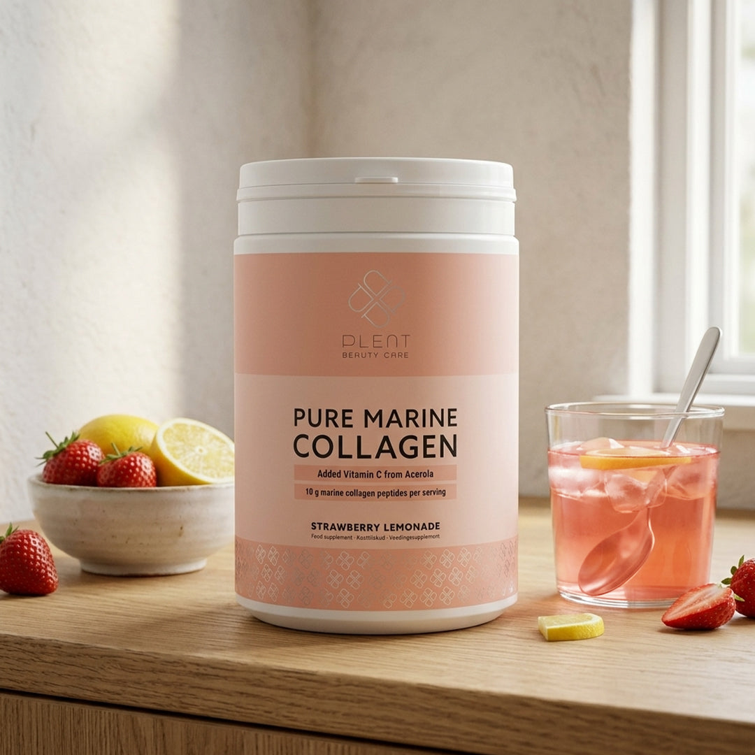 Plent Pure Marine Collagen Strawberry Lemonade - 4x300g - 3+1 Gratis Aanbieding