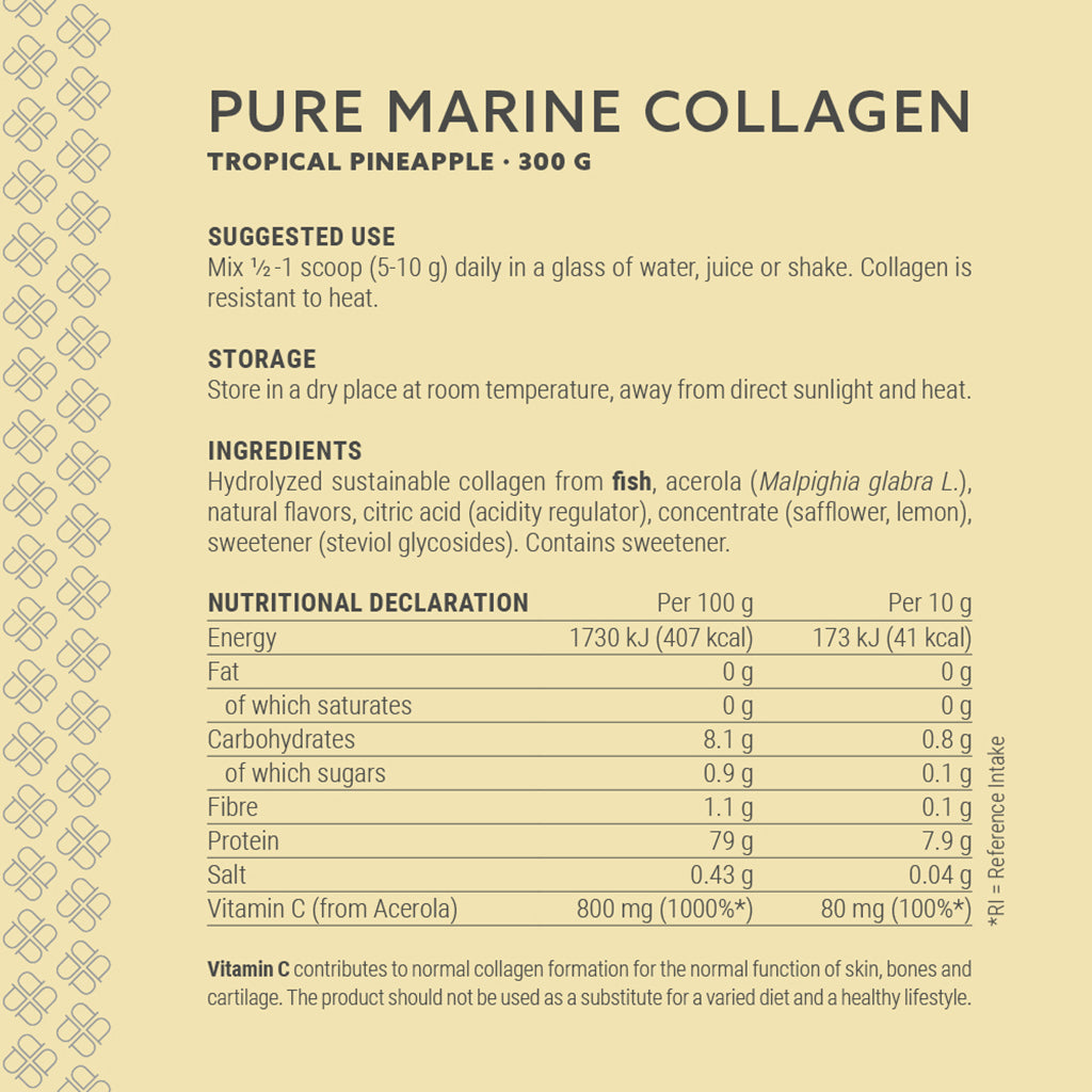 Plent Pure Marine Collagen Tropical Pineapple - 4x300g - 2+2 Gratis Aanbieding