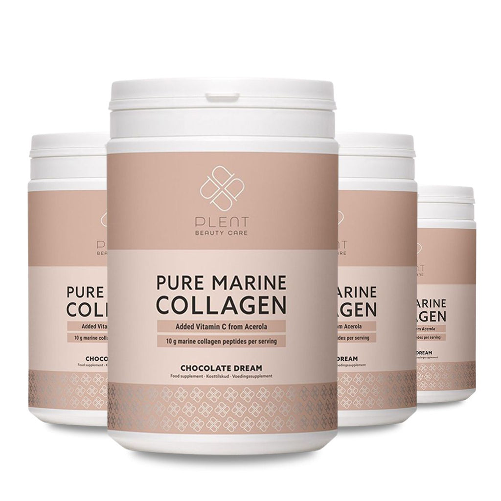 Plent Pure Marine Collagen Chocolate Dream - 4x300g - 3+1 Gratis Aanbieding