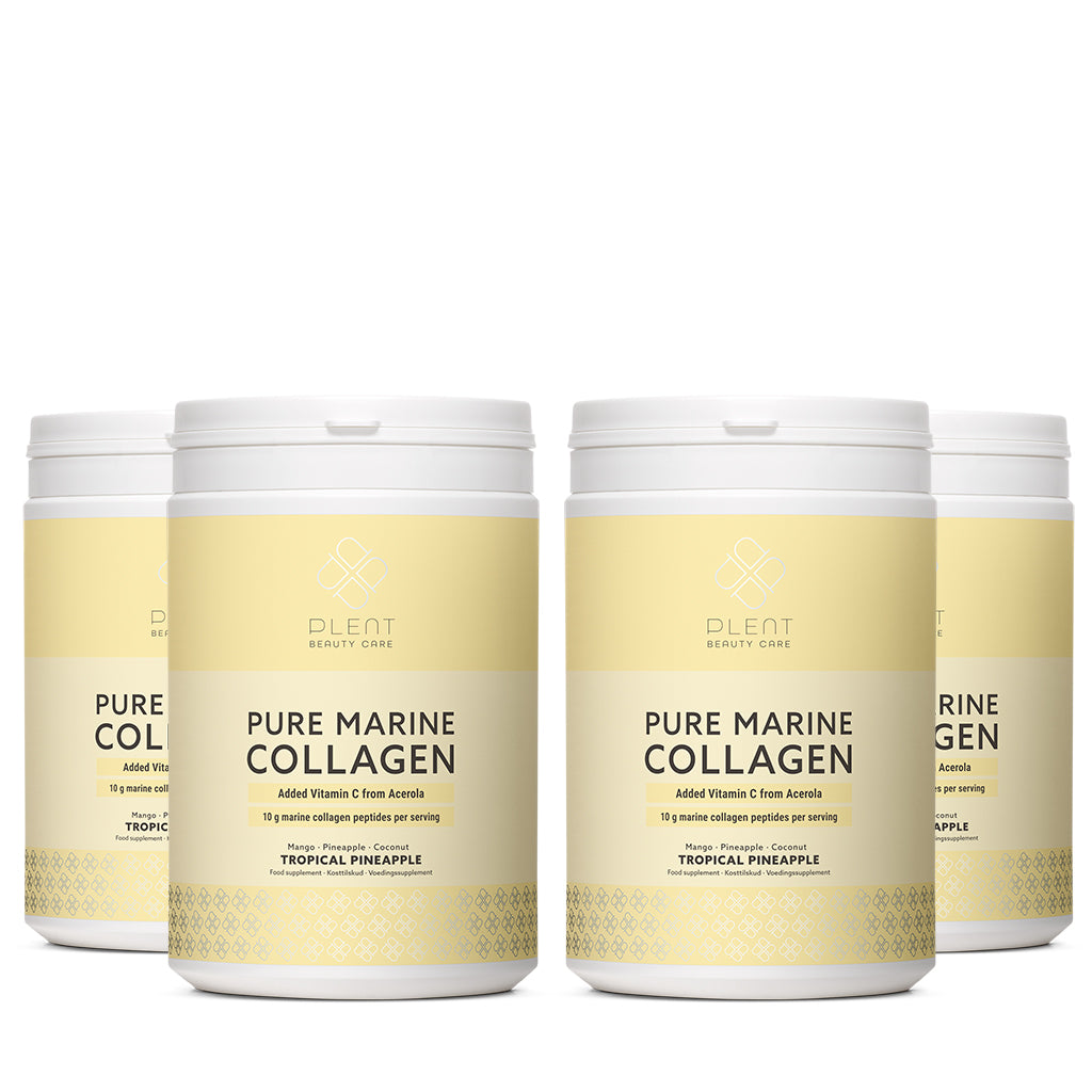 Plent Pure Marine Collagen Tropical Pineapple - 4x300g - 2+2 Gratis Aanbieding