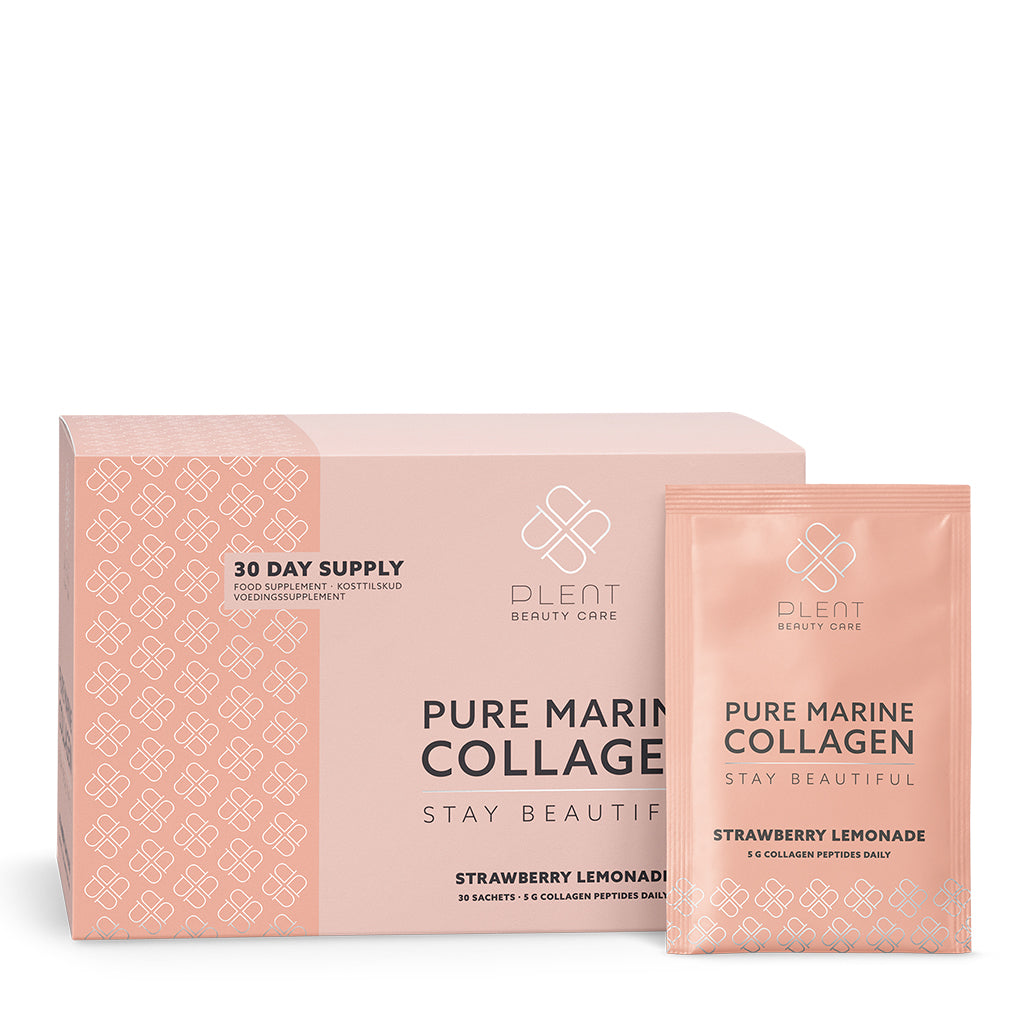 Plent Pure Marine Collagen Strawberry Lemonade - 4x30 sachets - 3+1 Gratis Aanbieding