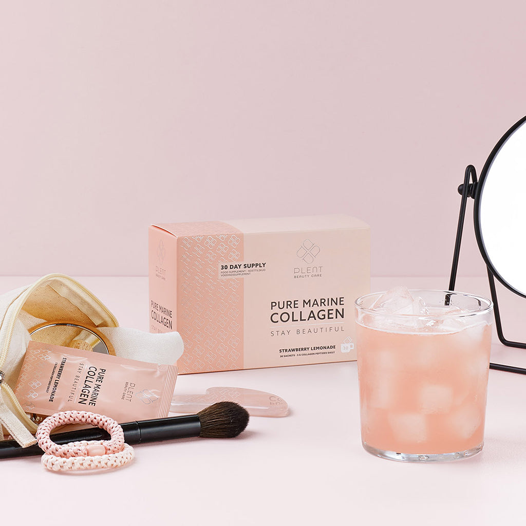 Plent Pure Marine Collagen Strawberry Lemonade - 4x30 sachets - 3+1 Gratis Aanbieding