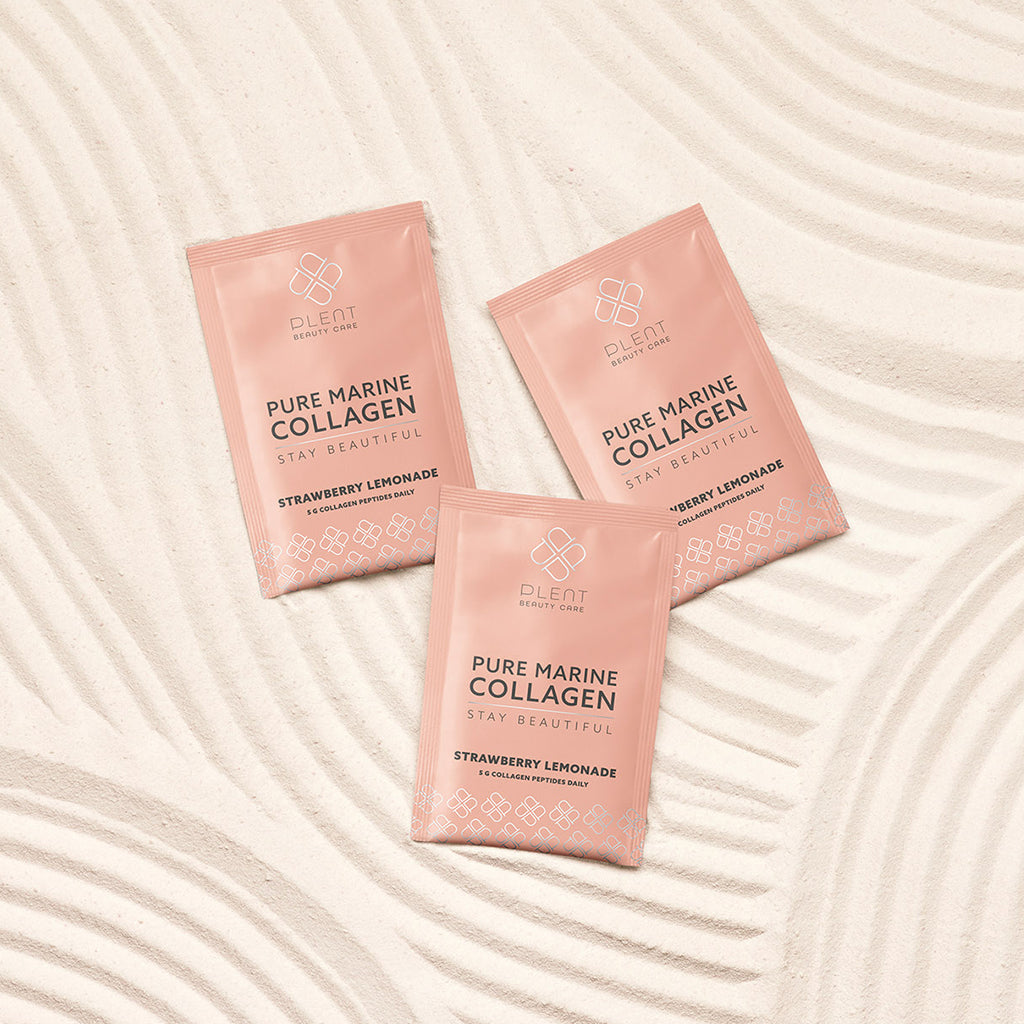 Plent Pure Marine Collagen Strawberry Lemonade - 4x30 sachets - 3+1 Gratis Aanbieding