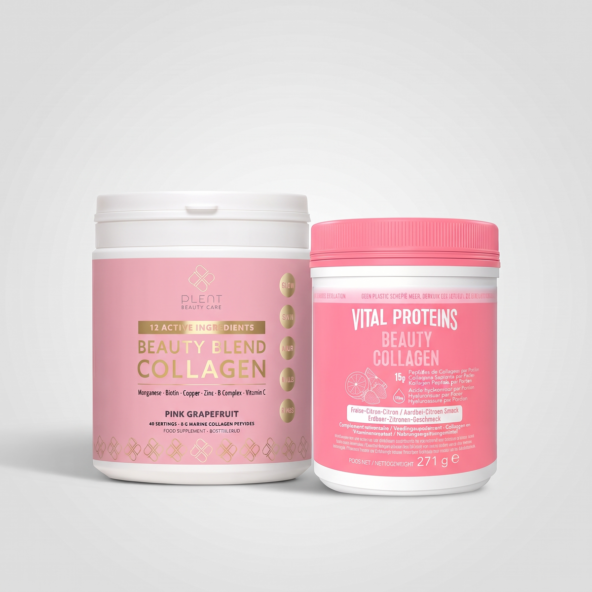 Beauty Collageen – Strawberry-Lemon + Pink Grapefruit – 271 g + 40 porties – Combinatie