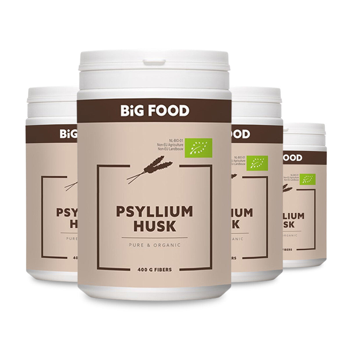 Big Food Psyllium Husk Pure & Organic - 400g - 3+1 Gratis Aanbieding