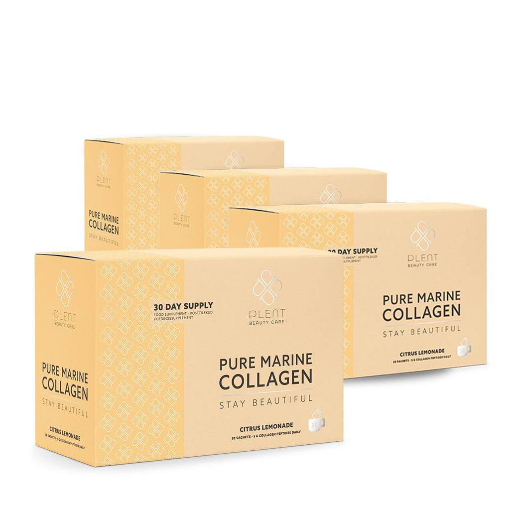 Plent Pure Marine Collagen Citrus Lemonade - 4x30 sachets - 3+1 Gratis Aanbieding