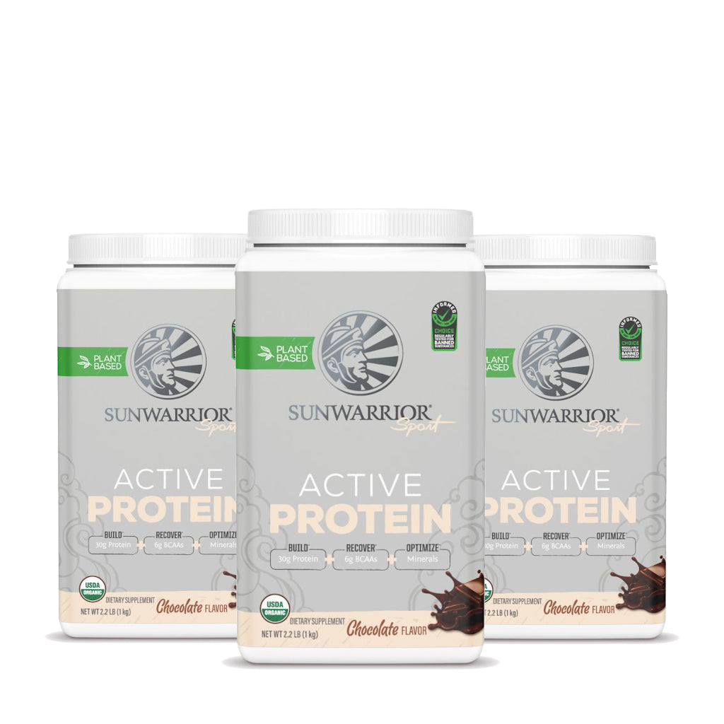 Sunwarrior - Active Protein Chocolate - 3x1 kg - Aanbieding