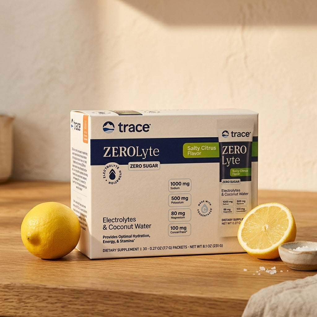 Trace Minerals ZEROLyte, Salty Citrus - 30 sachets
