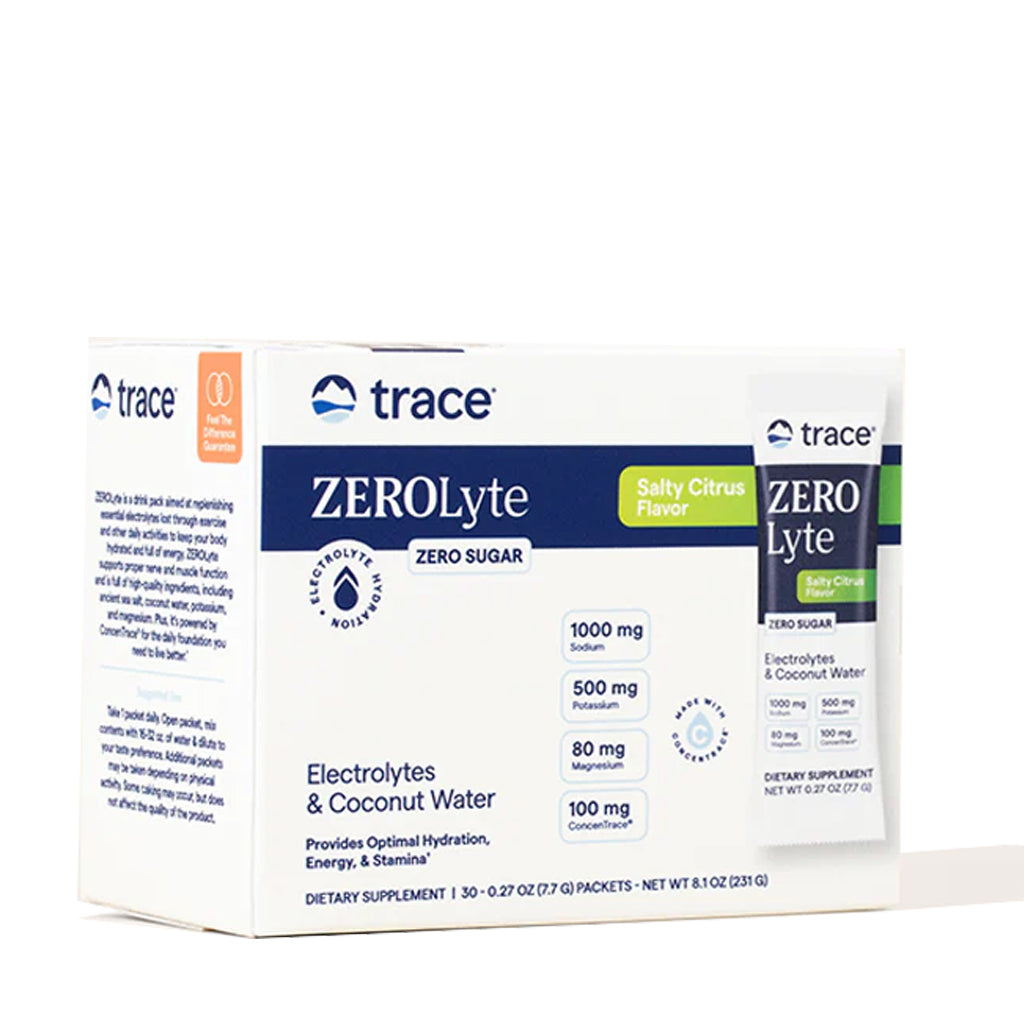 Trace Minerals ZEROLyte, Salty Citrus - 30 sachets
