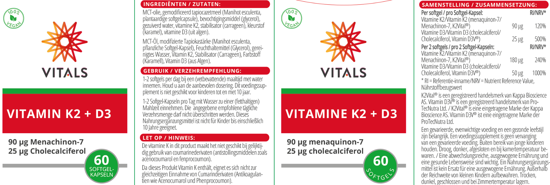 Vitals - Vitamine K2+D3 - 60 caps